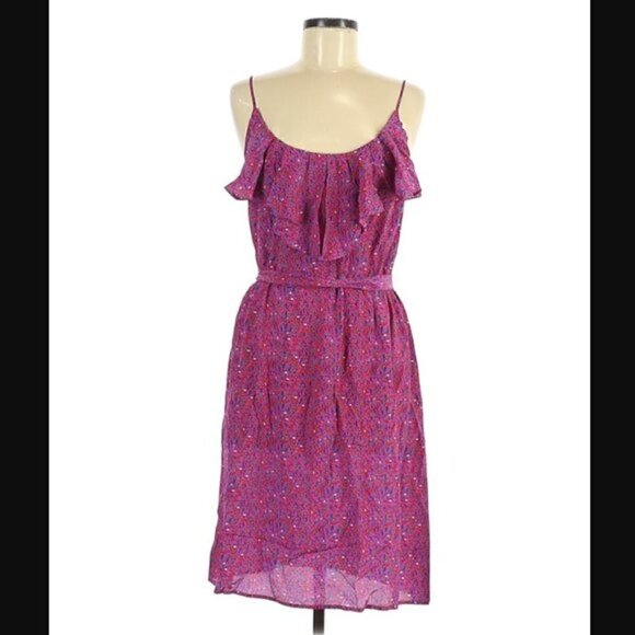 rebecca taylor Mini Tulip Dress 8 Floral Silk Cocktail Ruffle Flounce Luxury - Picture 1 of 5